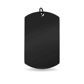 Engravable Black Dog Tag Stainless Steel Pendant / PDC280