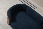 Scandinavian style Elevated Dog Bed Pet Sofa With Solid Wood legs and Walnut Bent Wood Back, Cashmere Cushion,Small Size