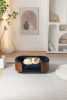 Scandinavian style Elevated Dog Bed Pet Sofa With Solid Wood legs and Walnut Bent Wood Back, Cashmere Cushion,Small Size