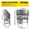 VEVOR 34" Pet Grooming Tub Stainless Steel Dog Wash Station Pet Washing Station and Dog Bath Tub Water-Resistant Grooming Tub for Dogs with Removable