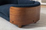 Scandinavian style Elevated Dog Bed Pet Sofa With Solid Wood legs and Walnut Bent Wood Back, Cashmere Cushion,Small Size