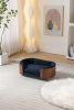 Scandinavian style Elevated Dog Bed Pet Sofa With Solid Wood legs and Walnut Bent Wood Back, Cashmere Cushion,Small Size