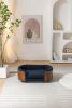 Scandinavian style Elevated Dog Bed Pet Sofa With Solid Wood legs and Walnut Bent Wood Back, Cashmere Cushion,Small Size