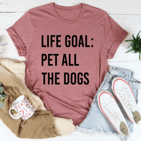 Life Goal Pet All The Dogs T-Shirt (Color: Mauve, size: 2XL)