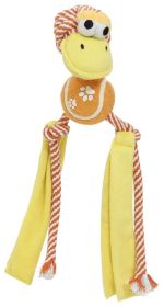 Pet Life 'Tennis Pawl' Rope Squeaker and Crinkle Tennis Dog Toy (Color: ORANGE)