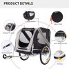 Dog Bike Trailer, Breathable Mesh Dog Cart with 3 Entrances, Safety Flag, 8 Reflectors, Folding Pet Carrier Wagon with 20 Inch Wheels, Bicycle Carrier