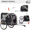 Dog Bike Trailer, Breathable Mesh Dog Cart with 3 Entrances, Safety Flag, 8 Reflectors, Folding Pet Carrier Wagon with 20 Inch Wheels, Bicycle Carrier