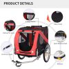 Dog Bike Trailer, Breathable Mesh Dog Cart with 3 Entrances, Safety Flag, 8 Reflectors, Folding Pet Carrier Wagon with 20 Inch Wheels, Bicycle Carrier