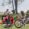 Dog Bike Trailer, Breathable Mesh Dog Cart with 3 Entrances, Safety Flag, 8 Reflectors, Folding Pet Carrier Wagon with 20 Inch Wheels, Bicycle Carrier