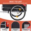 Dog Bike Trailer, Breathable Mesh Dog Cart with 3 Entrances, Safety Flag, 8 Reflectors, Folding Pet Carrier Wagon with 20 Inch Wheels, Bicycle Carrier