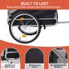 Dog Bike Trailer, Breathable Mesh Dog Cart with 3 Entrances, Safety Flag, 8 Reflectors, Folding Pet Carrier Wagon with 20 Inch Wheels, Bicycle Carrier