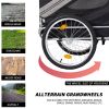 Dog Bike Trailer, Breathable Mesh Dog Cart with 3 Entrances, Safety Flag, 8 Reflectors, Folding Pet Carrier Wagon with 20 Inch Wheels, Bicycle Carrier