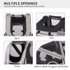 Dog Bike Trailer, Breathable Mesh Dog Cart with 3 Entrances, Safety Flag, 8 Reflectors, Folding Pet Carrier Wagon with 20 Inch Wheels, Bicycle Carrier