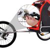 Dog Bike Trailer, Breathable Mesh Dog Cart with 3 Entrances, Safety Flag, 8 Reflectors, Folding Pet Carrier Wagon with 20 Inch Wheels, Bicycle Carrier