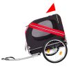 Dog Bike Trailer, Breathable Mesh Dog Cart with 3 Entrances, Safety Flag, 8 Reflectors, Folding Pet Carrier Wagon with 20 Inch Wheels, Bicycle Carrier