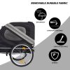 Dog Bike Trailer, Breathable Mesh Dog Cart with 3 Entrances, Safety Flag, 8 Reflectors, Folding Pet Carrier Wagon with 20 Inch Wheels, Bicycle Carrier