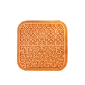 Silicone Dog Licking Pad Slow Food Plate (Color: ORANGE)