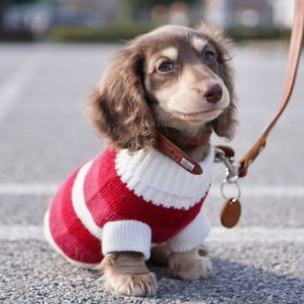 Sausage Dog Clothes Small Dog Cat Warm Thickened Sweater (Option: Red And White Striped Sweater-M)