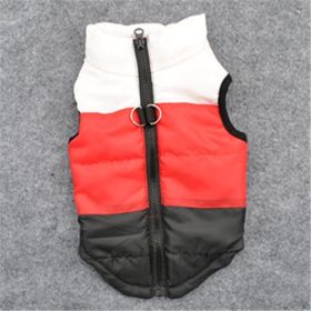 New Dog Clothes Winter Thickened Dog Cotton-padded Jacket Waistcoat Vest Down Silk Cotton Traction Buckle (Option: Black-L)